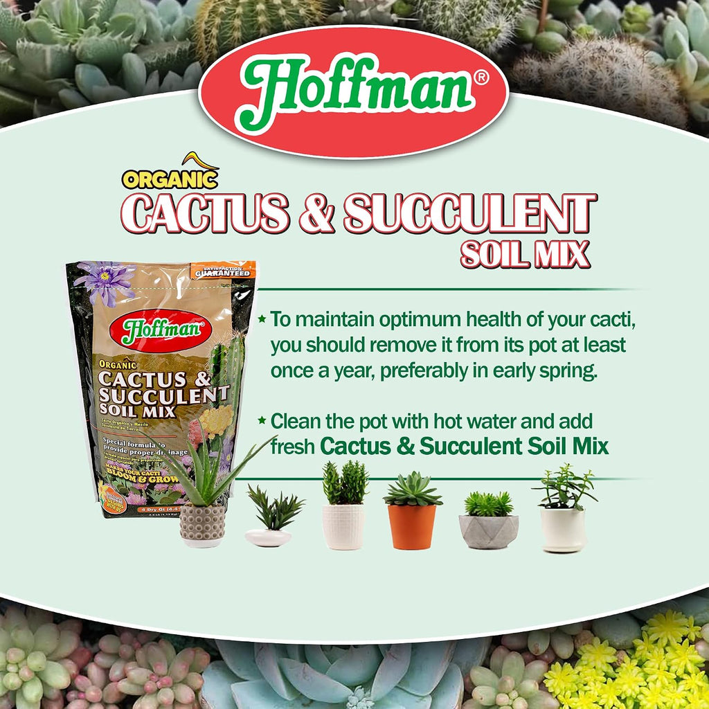 Hoffman 10404 Organic Cactus And Succulent Soil Mix, 4 Quarts, Brown/A