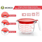 M Mcirco 6 Pcs Glass Measuring Cups With Lids Set, 1-Cup, 2-Cup, 4-Cup Measuring Jugs With Handle, Nesting Liquid Measuring Cups For Kitchen