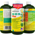 Gardenwise 10-10-10 All Purpose Plant Food - Liquid Fertilizer With Seaweed Kelp & Iron - Indoor & Outdoor Plant Food, Vegetables, Flowers, Lawn & Garden 1X8Oz