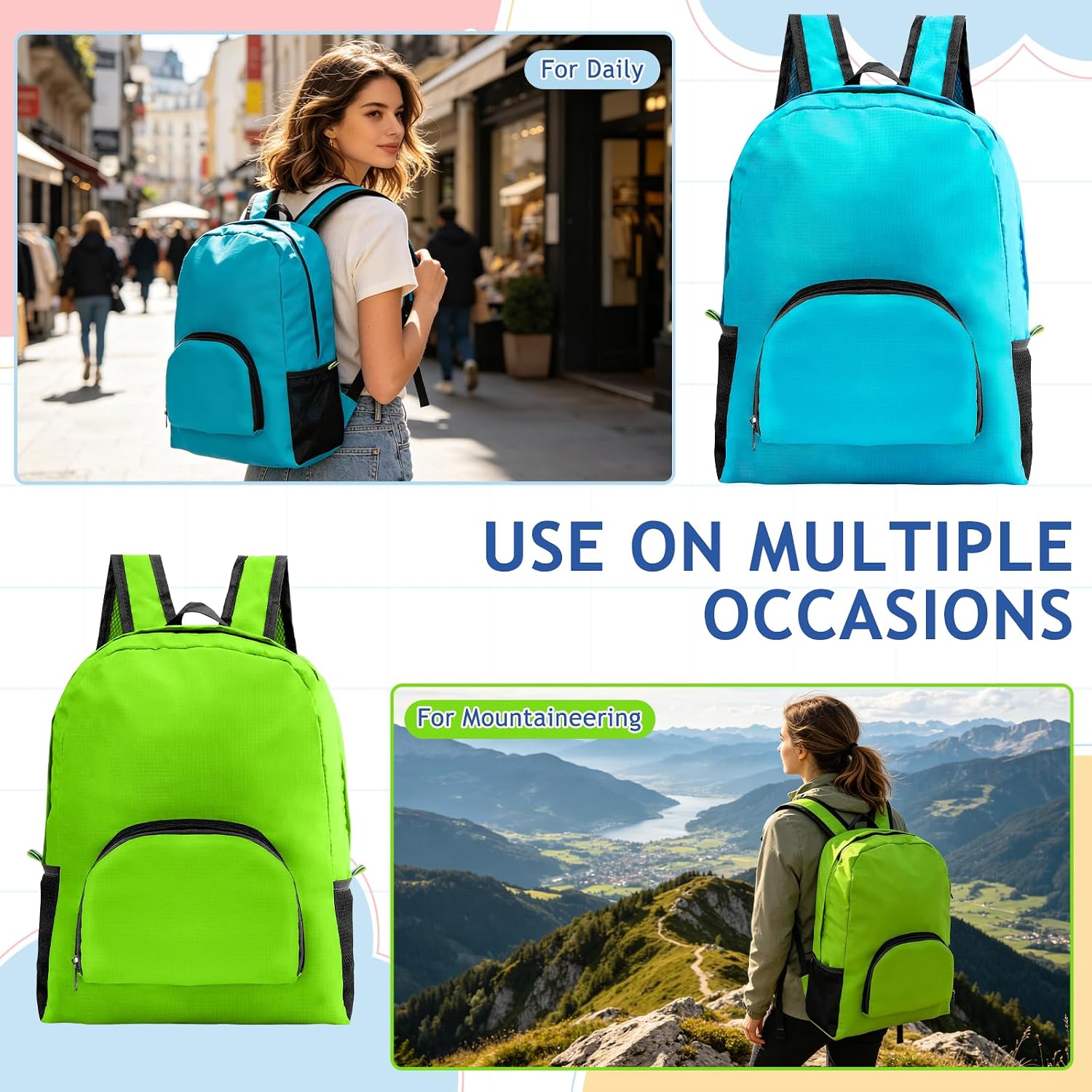 48 Pack Backpacks In Bulk, 17 Inches Basic Back Pack For Adult, Bulk Backpacks For Homeless Supplies Wholesale Backpack Lightweight Outdoor Travel Book Bags (8 Color)