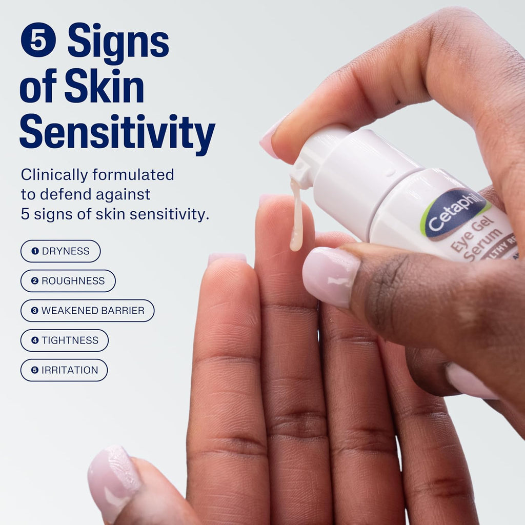 Cetaphil Healthy Renew Hydrating Eye Gel Serum 0.5 Oz, 24Hr Under Eye Cream For Anti Aging, Reduces The Appearance Of Dark Circles And Wrinkles, Retinol Alternative Peptide Serum, For Sensitive Skin