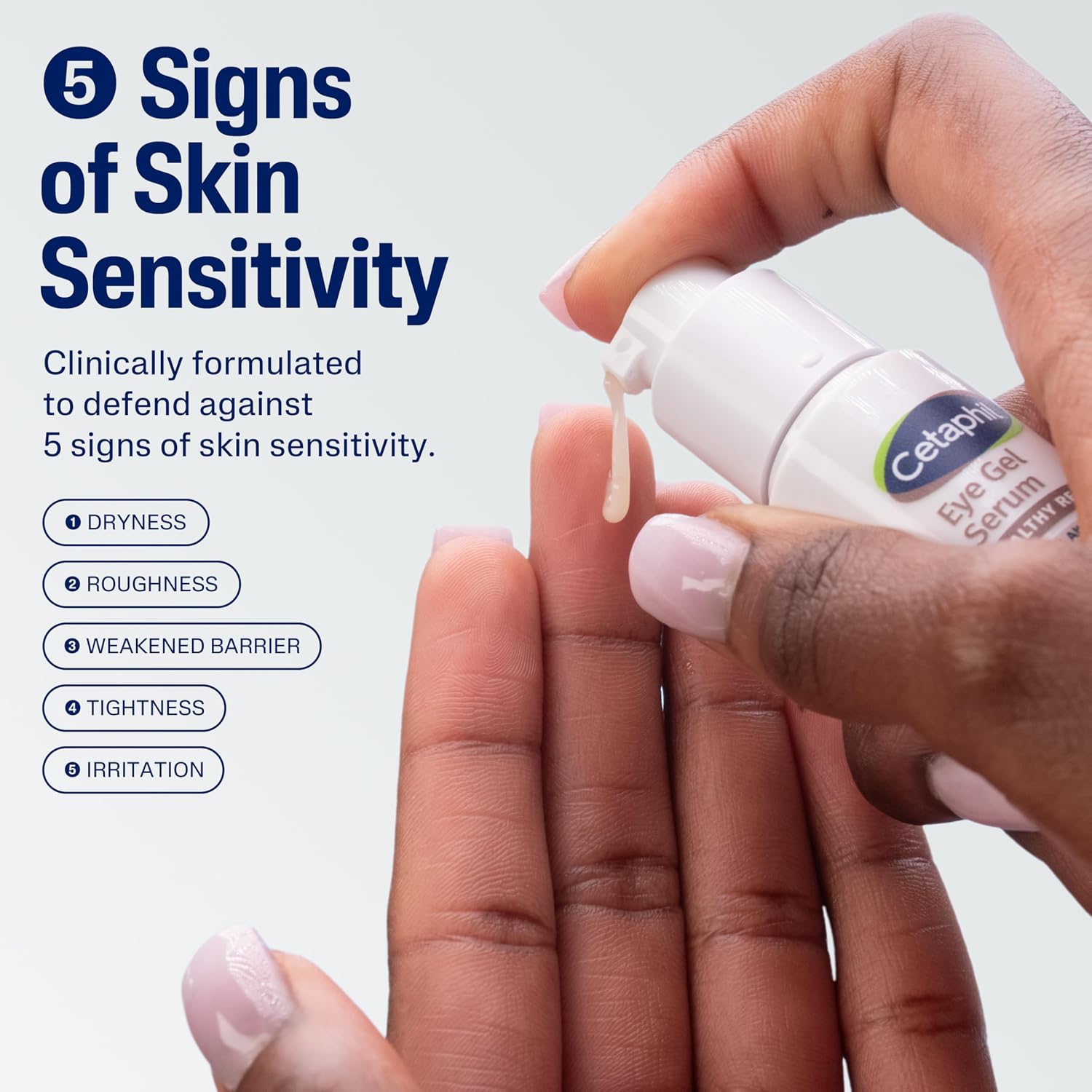 Cetaphil Healthy Renew Hydrating Eye Gel Serum 0.5 Oz, 24Hr Under Eye Cream For Anti Aging, Reduces The Appearance Of Dark Circles And Wrinkles, Retinol Alternative Peptide Serum, For Sensitive Skin