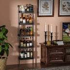 5-Tier Freestanding Wine Racks: 50 Bottles Wine Rack Shelf Wall Mounted With Fences, Wines Bottle Holder Display Shelf, Liquor Storage For Kitchen, Dining Room, Bar, Wood, 17.28''L X 7.95''W X 68.5''H