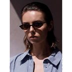 Retro Oval Cat Eye Sunglasses For Women Y2K Designer Trendy Narrow Shades Uv Protection Sun Glasses
