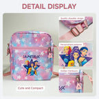 K-pop Crossbody Bag with Zipper, Cute Cartoon Shoulder Bag with Adjustable shoulder straps, Anime Merch for Womens Birthday Gifts