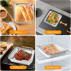 40 Pack 8x8 Inch Aluminum Pans with Clear Plastic Lids - Square Baking Cake Pans - Foil Pans with Lids - Disposable Food Containers Great for Cooking, Heating, Storing, Prepping Food