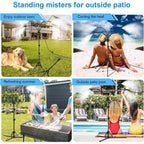 Standing Misters For Outside Patio, Adjustable Height 5.3 Ft Stand Misting System For Cooling Outdoor, Water Mister For Mist Playing, Patio Cooling, Backyard
