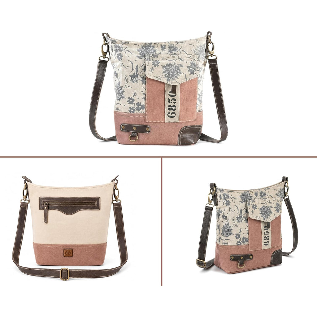 3Blifestyle - Messenger Bag For Men & Women | Upcycled Vintage Canvas & Leather | Crossbody Bag | Travel Shoulder Bag
