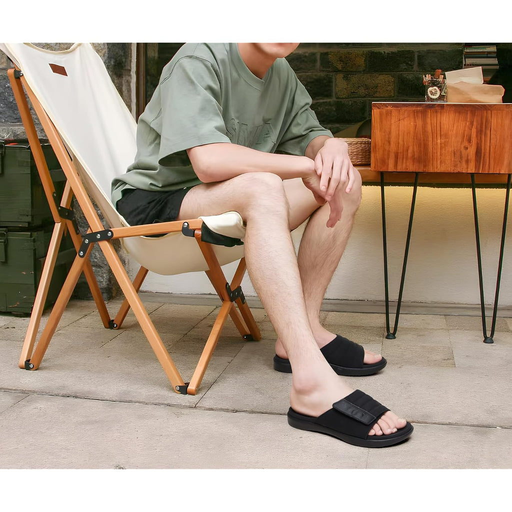 Oncai Mens Sandals Adjustable Straps Orthotic Plantar Fasciitis Open Toe Athletic Sport Slides With Soft Comfy Arch Support Footbed Size 7.5-15