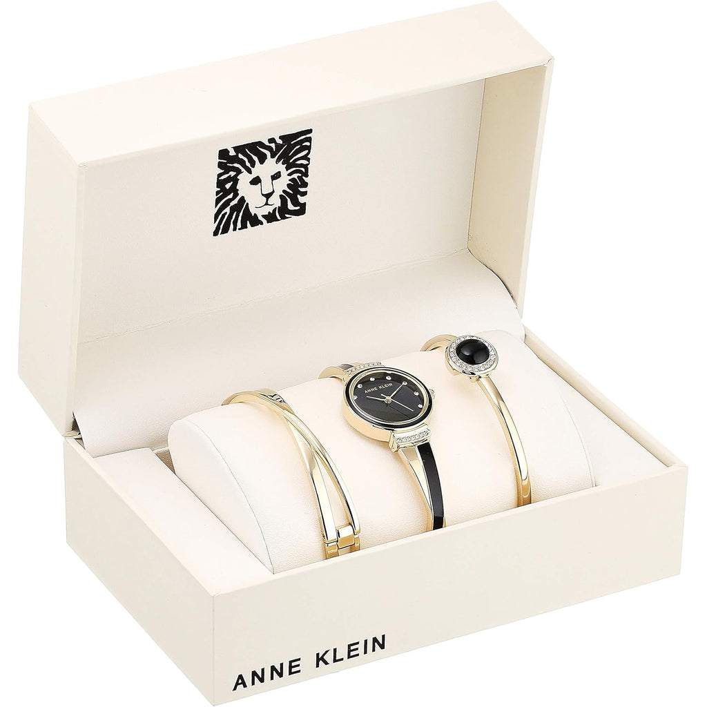 Anne Klein Women's Premium Crystal Accented Watch and Bangle Set