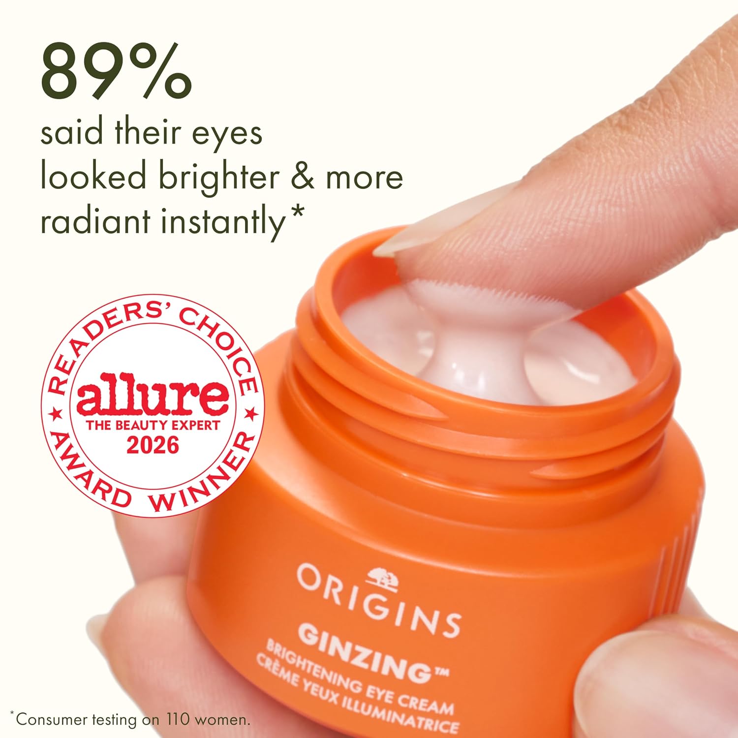 Origins Ginzing Brightening Eye Cream With Vitamin C & Niacinamide| Visibly Reduces Dark Circles, 0.5 Fl Oz