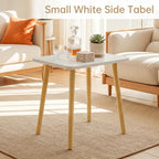 Small Side Table, Modern Wood Mini Coffee Table, Easy Assembly Compact End Table For Living Room Bedroom Sofa, Minimalist White Accent Furniture For Small Spaces