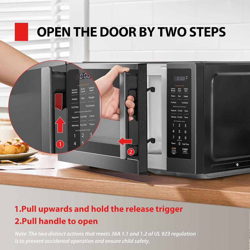Toshiba Ml4-Em12Pa(Bs) Countertop Microwave Oven With Stylish Design As Kitchen Essentials, Smart Sensor, 13 Auto Menus&Mute Function, 1.2 Cu Ft With 12.4" Turntable, 1000W, Black Stainless Steel