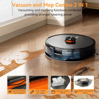 Robot Vacuum And Mop Combo, 90-Day Self-Emptying, 10,000 Pa Suction, With Dtof & Laser Navigation & Smart Mapping, Anti-Tangle, 160-Min Runtime, Ideal For Hard Floors, Pet Hair & Carpets
