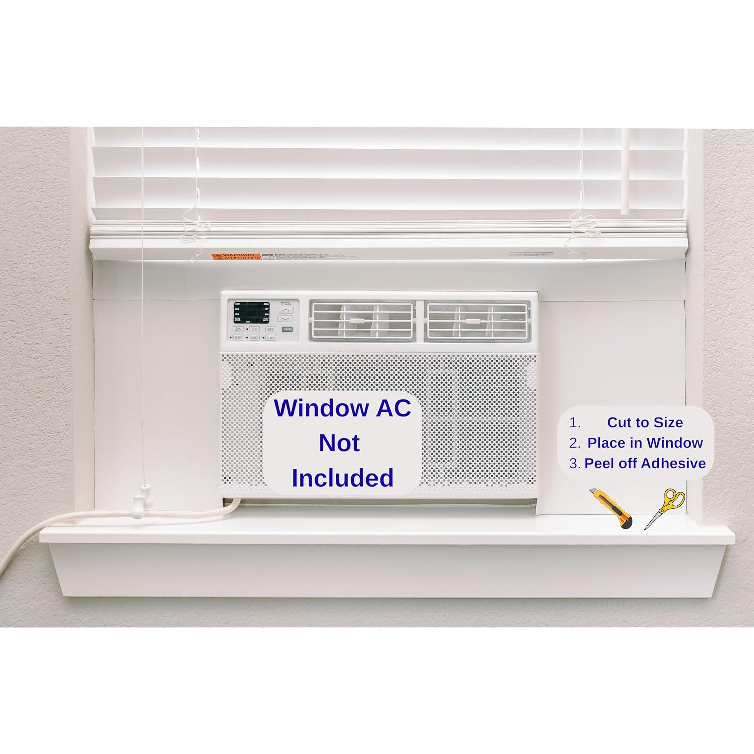 Surround Insulation Side Panels White For Window Ac Unit Indoor Air Conditioner Cover For Winter And Summer
