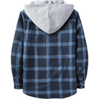 Zity Men'S Flannel Hoodie Shirts Casual Button Down Plaid Shirt Jackets For Men Long Sleeve Stylish Hooded With Pocket