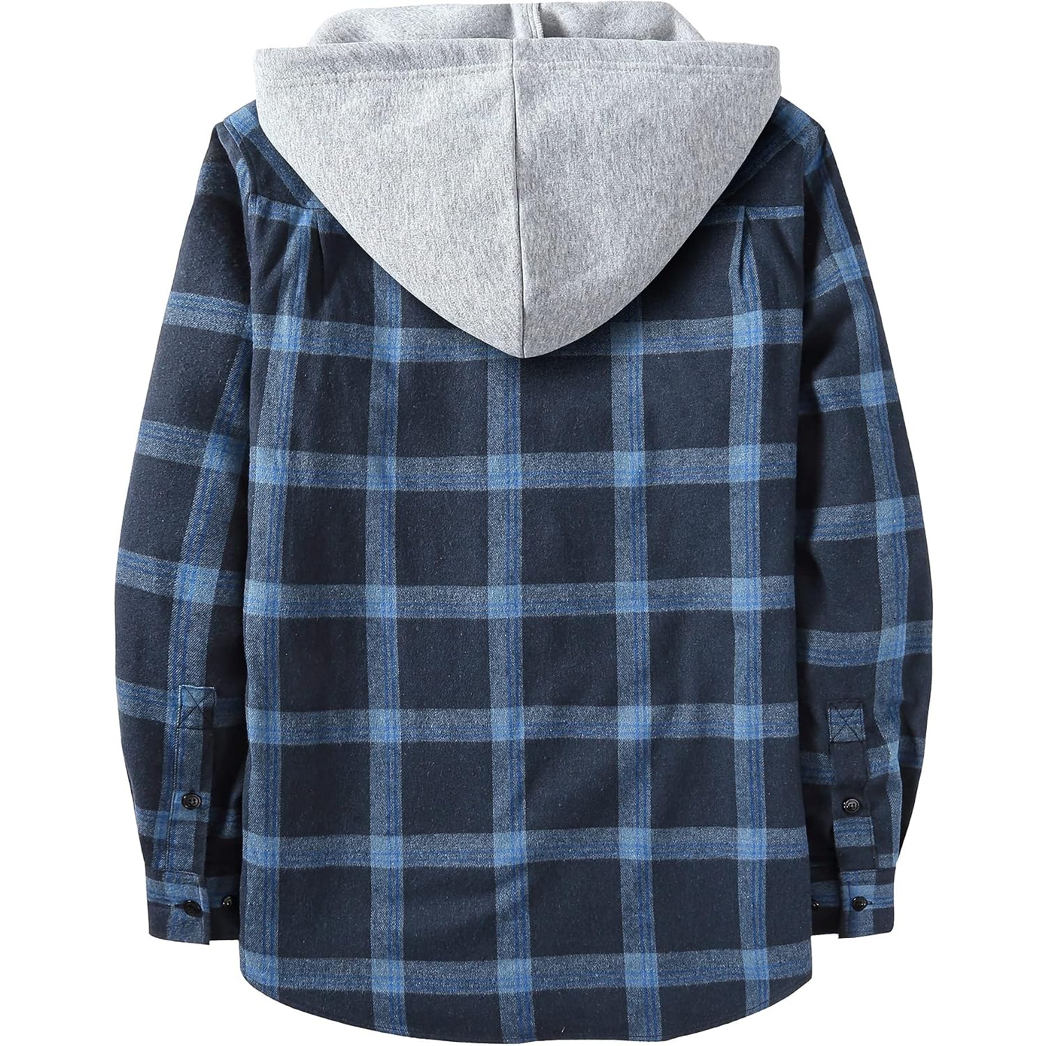 Zity Men'S Flannel Hoodie Shirts Casual Button Down Plaid Shirt Jackets For Men Long Sleeve Stylish Hooded With Pocket