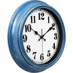 Jenlystime 12 Inch Retro Wall Clock Silent Non Ticking Battery Operated Movement Easy To Read Wall Clocks Decorate For Bedroom Living Room Kitchen Office(Blue)
