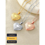 U7 Women Locket Necklace Platinum 14K Gold Photo Lockets that Hold Picture,Chain 20 Inch Personalized Gift Custom Love Heart Image Necklaces