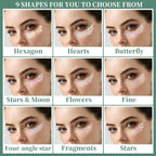 Teenitor Clear White Body Glitter Face Glitter Hair Glitter for Women, 9 Shapes Face, Body Hair Glitter Gel, Makeup Glitter for Concerts Music Festival Birthday Party Halloween