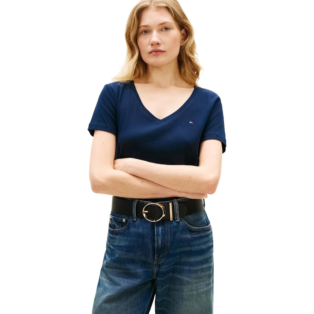 Tommy Hilfiger Women's Basic Short Sleeve Cotton V-Neck T-Shirt