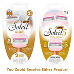 BIC Soleil 5 Glide Women's Disposable 5-Blade Razors, Smooth Glide With Shea Butter Moisture Bars, 2-Pack
