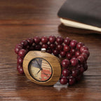 Avaner Women's Elastic Wrist Watches: Wooden Beaded Stretch Strap Handmade Analog Quartz Arabic Numerals Beads Bracelet Watch