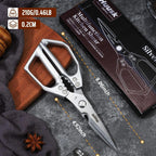 Huusk Kitchen Scissors All Purpose - Stainless Steel Kitchen Shear, Sharp Silver Meat Scissors Dishwasher Safe, Heavy Duty Poultry Shears, Japanese Cooking Scissor For Food, Gifts For Women