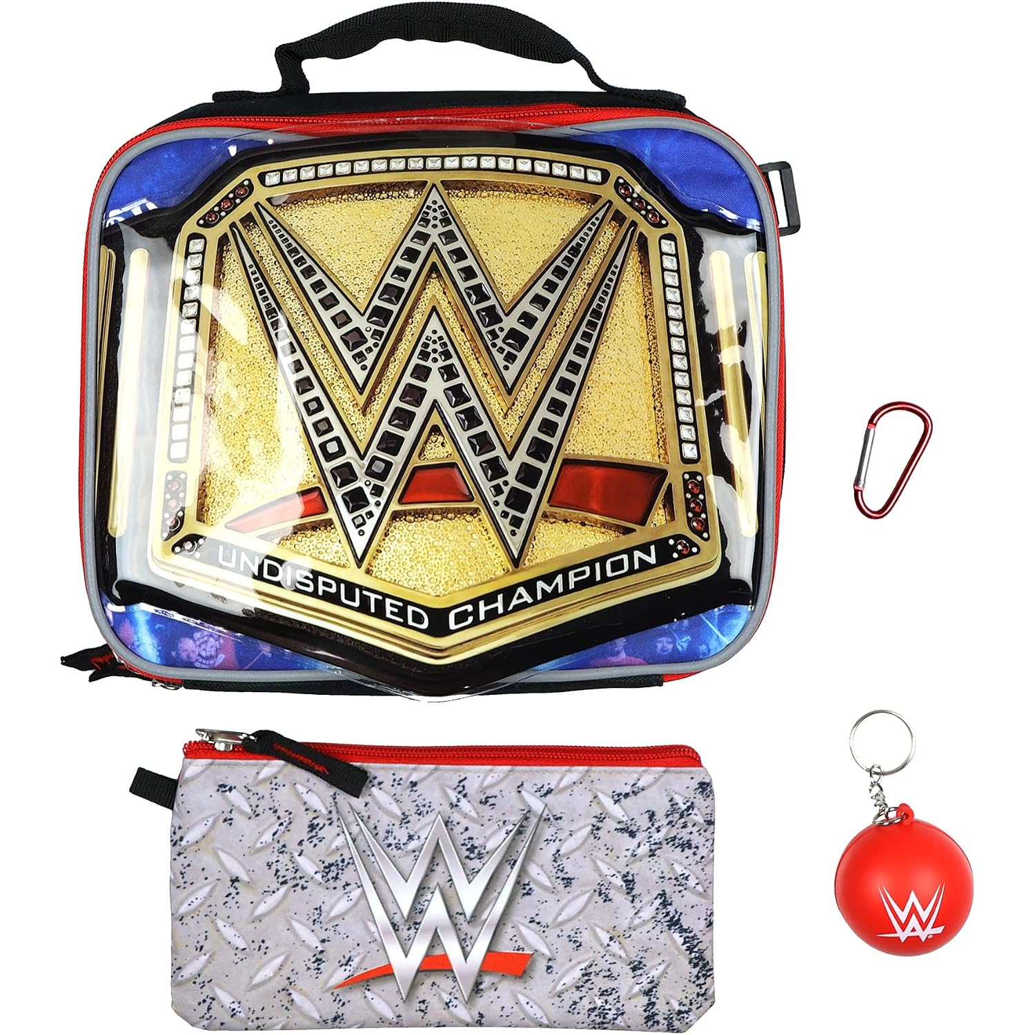Wwe Backpack 5-Piece Set Undisputed Champion 16" Book Bag With Insulated Lunch Box