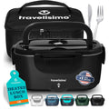Travelisimo Electric Lunch Box For Adults 100W Heated Lunch Box For Men 1.5L Stainless Steel Portable Food Warmer, 12/24/110V For Travel & Work, Loncheras Electricas Para Calentar Almuerzo