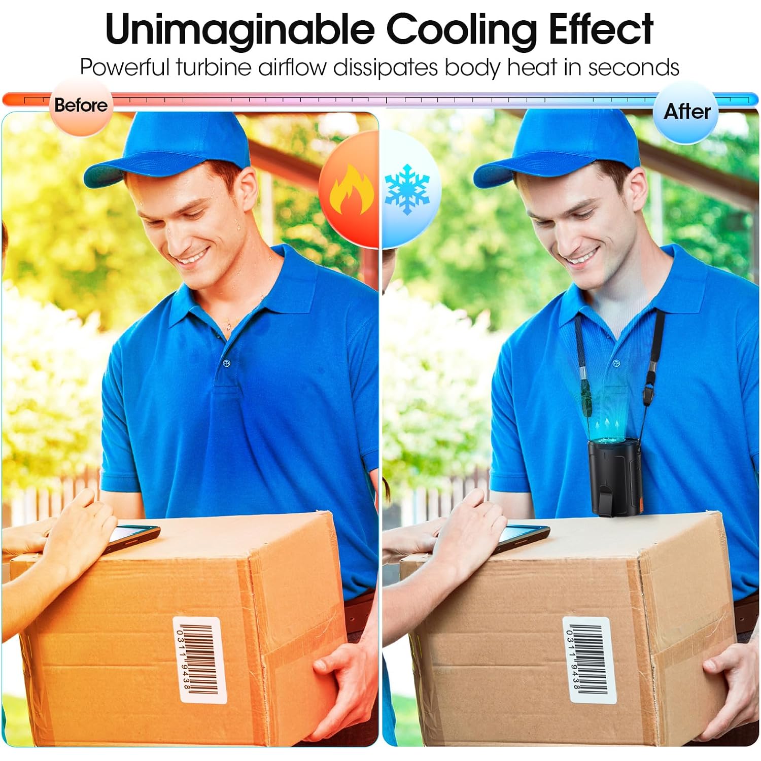2026 Ai Portable Fan Rechargeable, 4-Speed Strong Airflow, Personal Waist Fan With Up To 25H Of Working Time, Hands-Free Hanging Neck Fan, Wearable Belt Fan For Camping, Outdoor, Jobsite