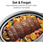 Hamilton Beach Portable 7 Quart Programmable Slow Cooker with Three Temperature Settings, Lid Latch Strap for Easy Travel, Dishwasher Safe Crock, Black (33474G)
