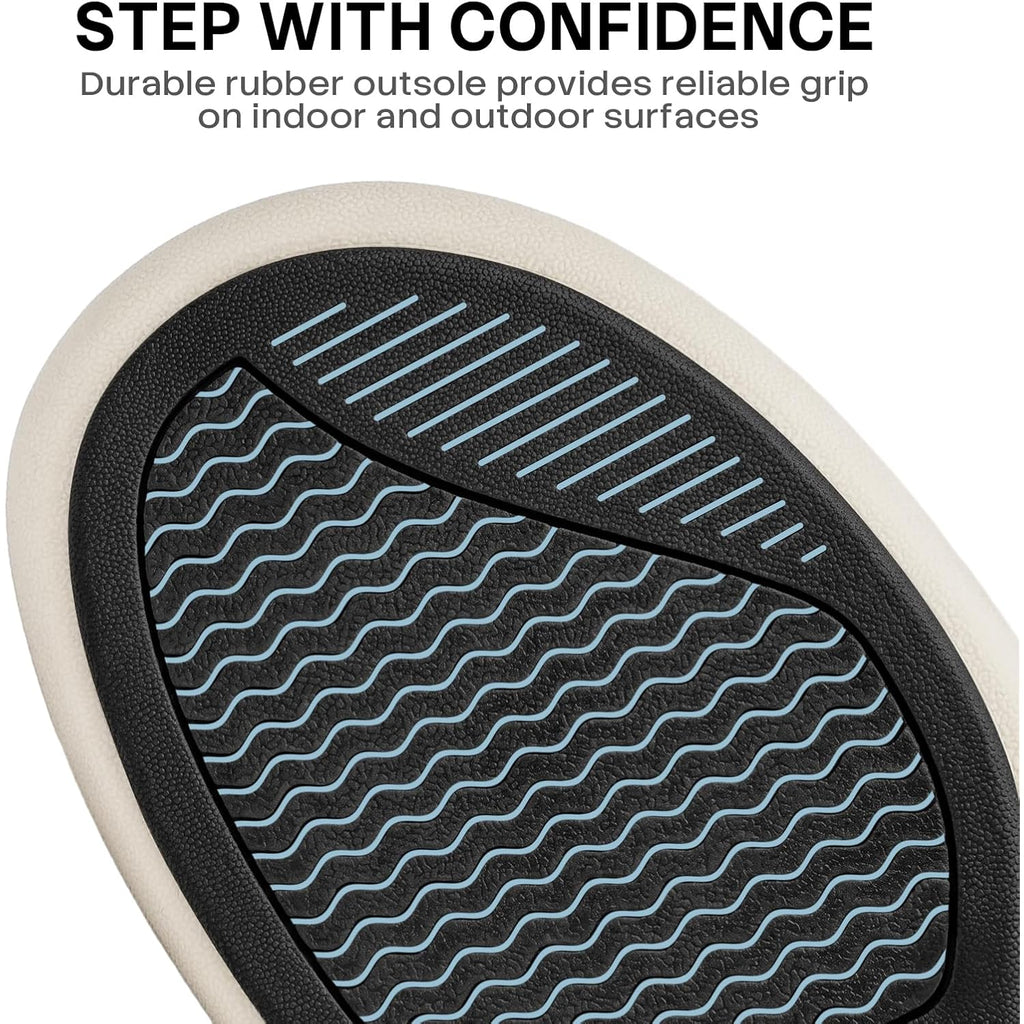 Mens Slippers With Arch Support, Canvas House Slipper For Men With Velvet Lining, Slip On Clog, Indoor Outdoor House Shoes With Anti-Skid Rubber Sole