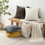 Decoruhome Fall Cream White Chenille Throw Pillow Covers 18X18 Set Of 2 Textured Soft Cozy Slubby Couch Pillow Covers Modern Farmhouse Boho Decorative Pillow Cases For Bed Sofa Living Room
