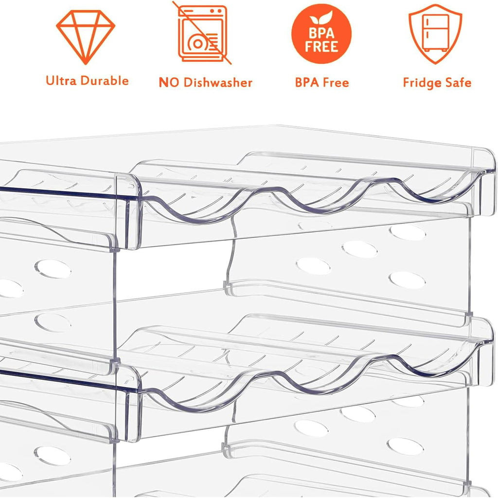 Stackable Wine Rack,Wine Bottle Holder For Inside Cabinet,For Pantry,Refrigerator,Countertop Organization-2 Tiers For 6 Bottles