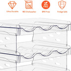 Stackable Wine Rack,Wine Bottle Holder For Inside Cabinet,For Pantry,Refrigerator,Countertop Organization-2 Tiers For 6 Bottles