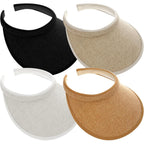 4Pcs Slip On Sun Visor Hats for Women UV Protection, Clip On Wide Brim Golf Visors for Summer Sports Travel Outdoor Activity