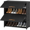 Shoe Rack, 5 Tier Shoe Storage Cabinet With Door 20 Pair Plastic Shoe Shelves Organizer For Closet, Entryway, Hallway, Bedroom, Black