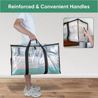 Baleine 6-Pack Oversized Moving Bags With Reinforced Handles, Heavy-Duty Storage Tote For Clothes, Moving Supplies (Clear, 6-Pack)