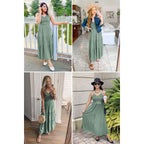 Dokuritu Women'S Beach Crochet Lace Maxi Dress Solid Color Summer Vacation Spaghetti Strap Long Dress 2026