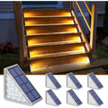 Solar Step Lights,6 Pack Warm White Solar Stair Lights Outdoor Waterproof Ip67 Auto On Off,Solar Lights For Steps,Stair,Patio,Yard,Porch,Front Door,Sidewalk,Deck Decor