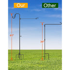 Lopanny Garden Flag Stand - Upgraded Garden Flag Pole With Shepherd Hooks For 12 X 18 Flag, 45In Yard Flag Holder Stand For Small Flags(Without Solar Lights & Flag)