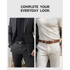 Chaoren Leather Dress Belt Men 2 Pack - 1 3/8" Mens Belts For Work Business Casual Jeans
