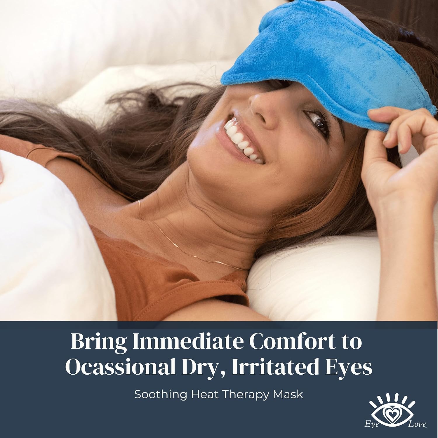 Eye Love Heated Eye Mask - Moist Heat Compress For Irritated And Occasional Dry Eyes – Hot Or Cold – Removable Washable Cover