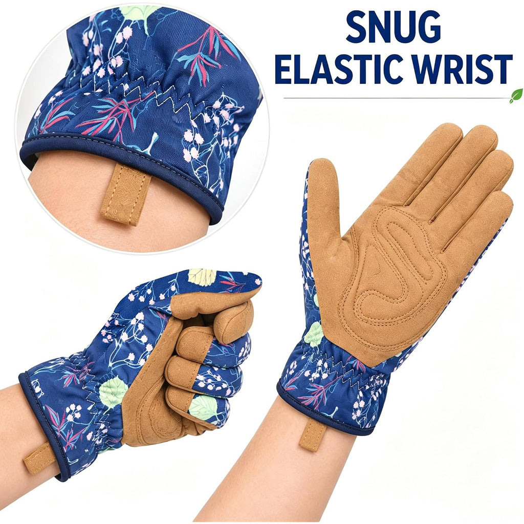 Womens Gardening Weeding Working Gloves, Leather Garden Glove For Women Thorn Proof No Stab For Digging, Planting,Pruning