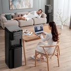 Bottom Loading Water Cooler Dispenser，3 Temperature Settings - Hot, Cold & Room, Empty Bottle Indicator, Child Safety Lock, Ideal For Office, Home, Living Room, Matte Black