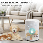 Small Bathroom Trash Can With Lid 2.1 Gallon Plastic Garbage Can White | Sturdy Stylish Decor Trash Bin With Trash Bags Round Wastebasket With Pop-Up Lid For Kitchen Bedroom Office College Dorm