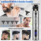 Professional Hair Trimmer Hair Clippers For Men, Nose Hair Trimmer Shaver Set,Cordless T-Blade Beard Trimmer Barber Clippers,Electric Razor Foil Shavers For Men Haircut Grooming Kit(Silver)