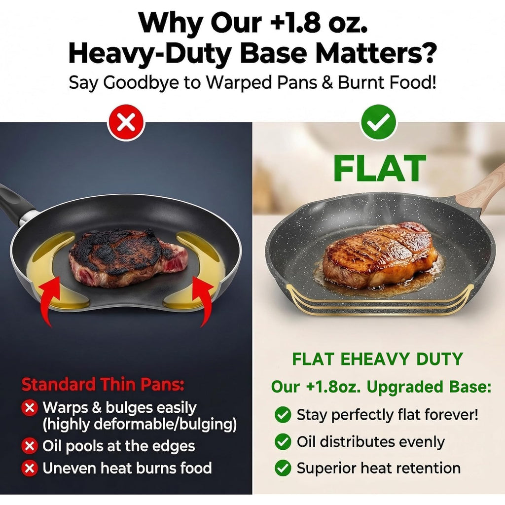JEETEE 8 Inch Nonstick Frying Pan For Egg, Nonstick Omelette Skillet with Soft Touch Handle, All Stove Induction Compatible