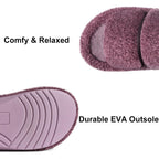 Women'S Fuzzy House Slippers With Moderate Arch Support Open Toe Cozy Bedroom Shoes Indoor